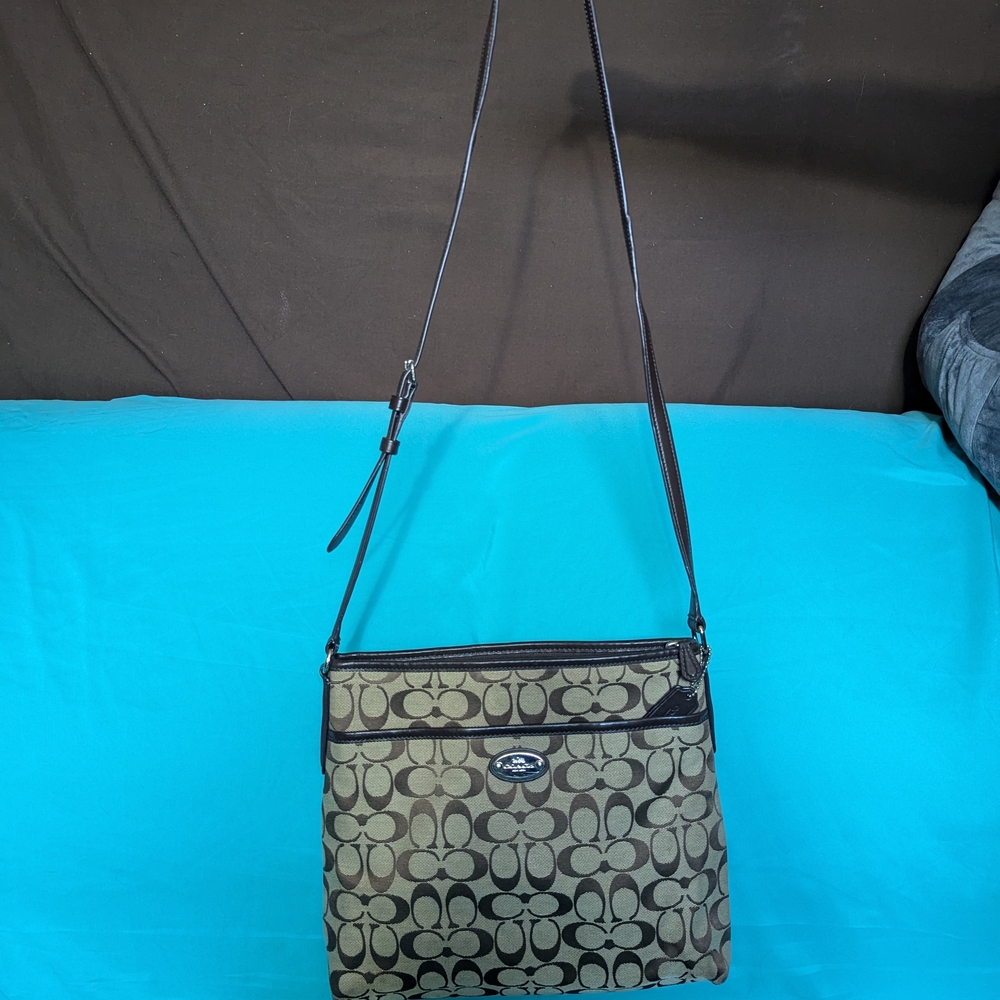 Coach Brown and Tan Crossbody Bag